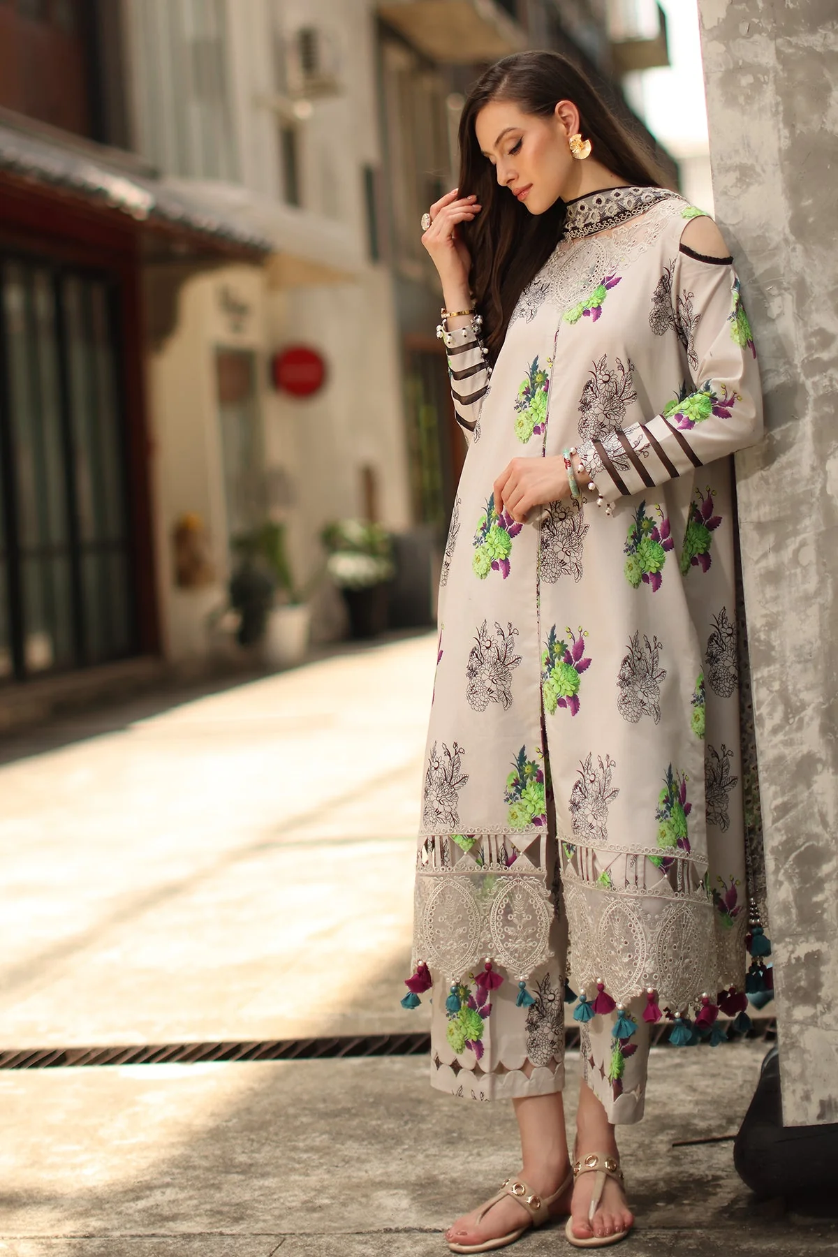 3-PC Stitched Embroidered Lawn Collection CC6-23 PSOK - Image 6