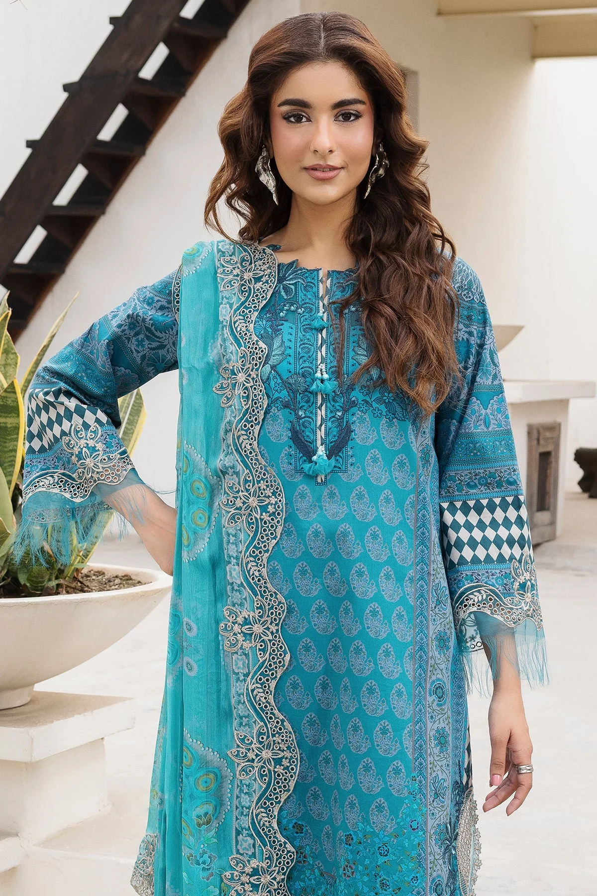 3-PC Stitched Embroidered Lawn Collection CC6-24 PSOK - Image 4