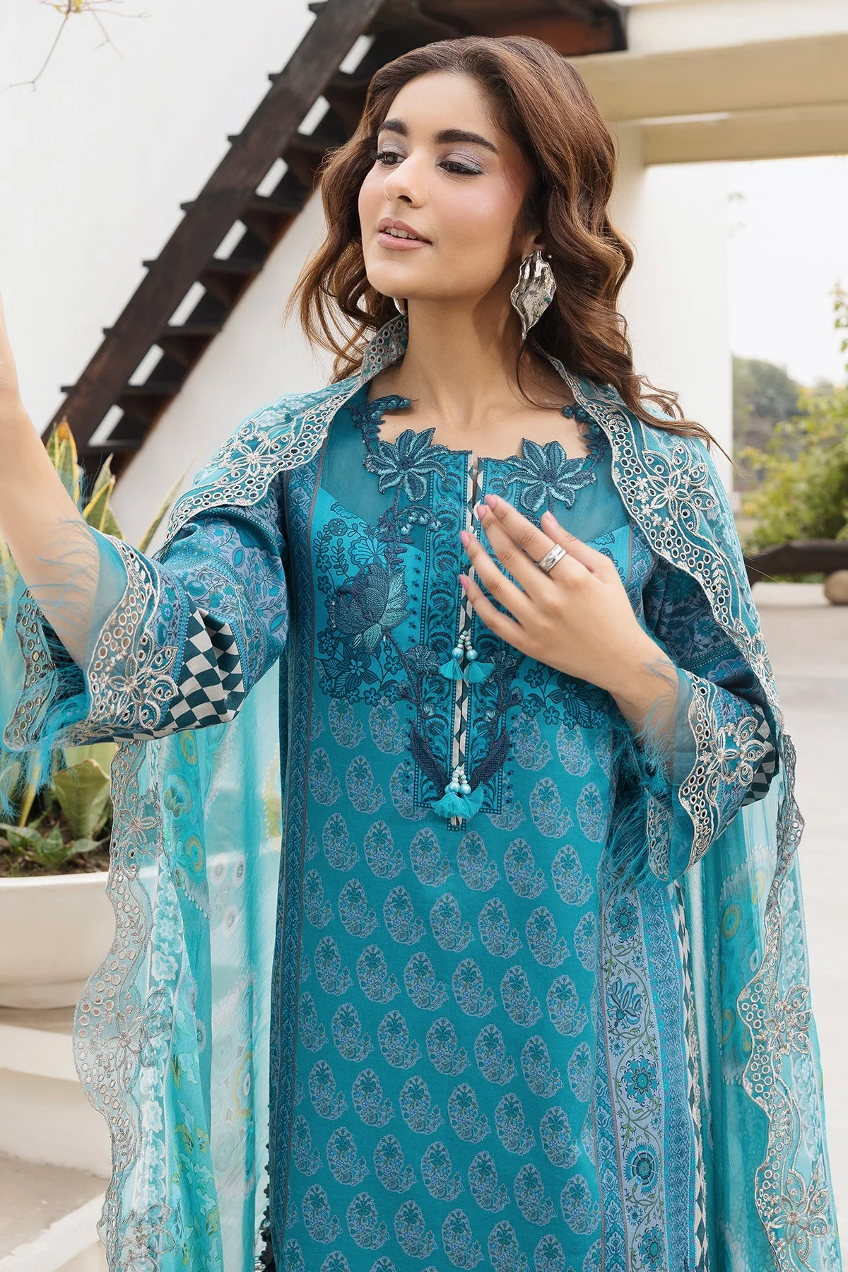 3-PC Stitched Embroidered Lawn Collection CC6-24 PSOK - Image 7