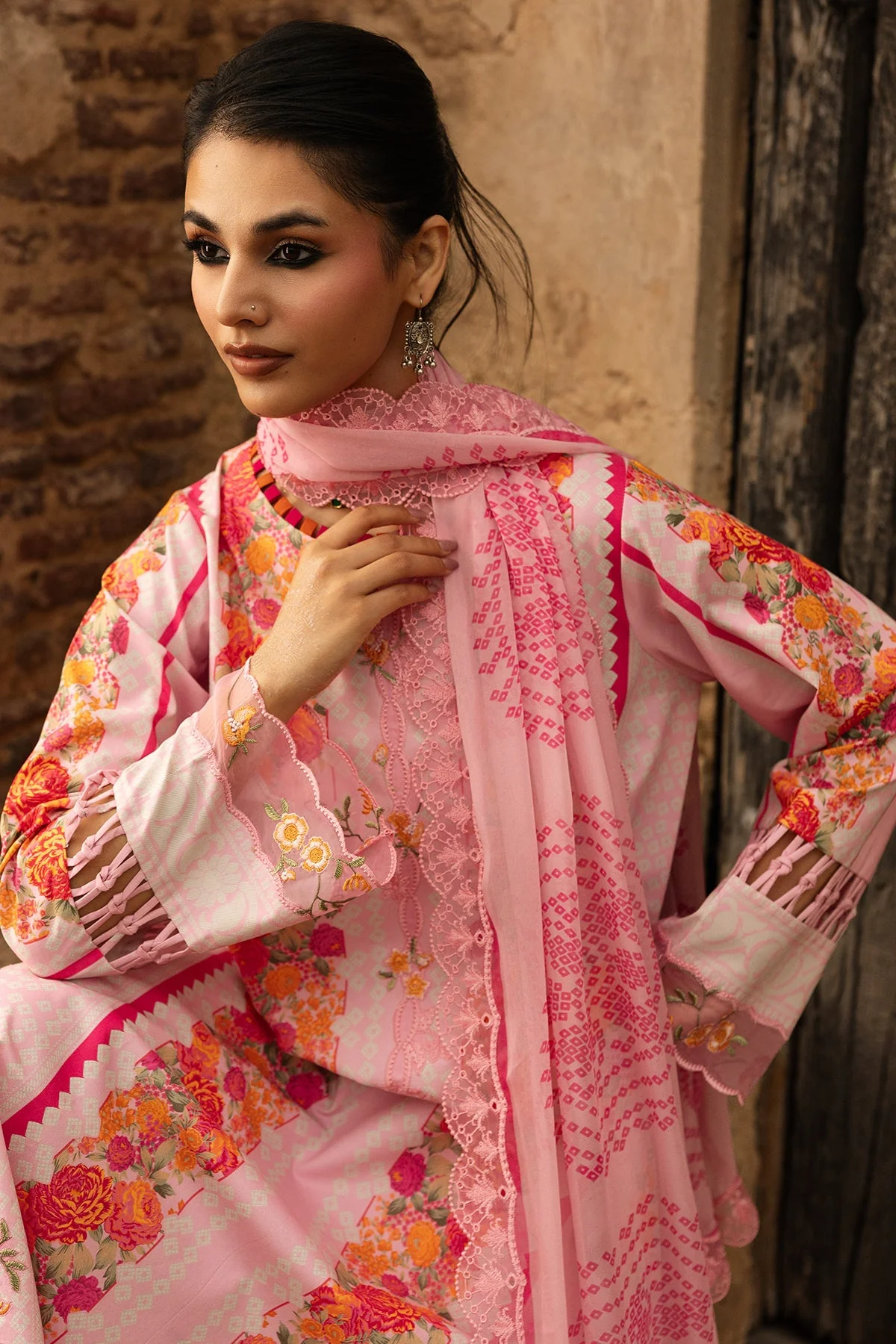 3-PC Stitched Embroidered Lawn Collection CC6-26 PSOK - Image 2