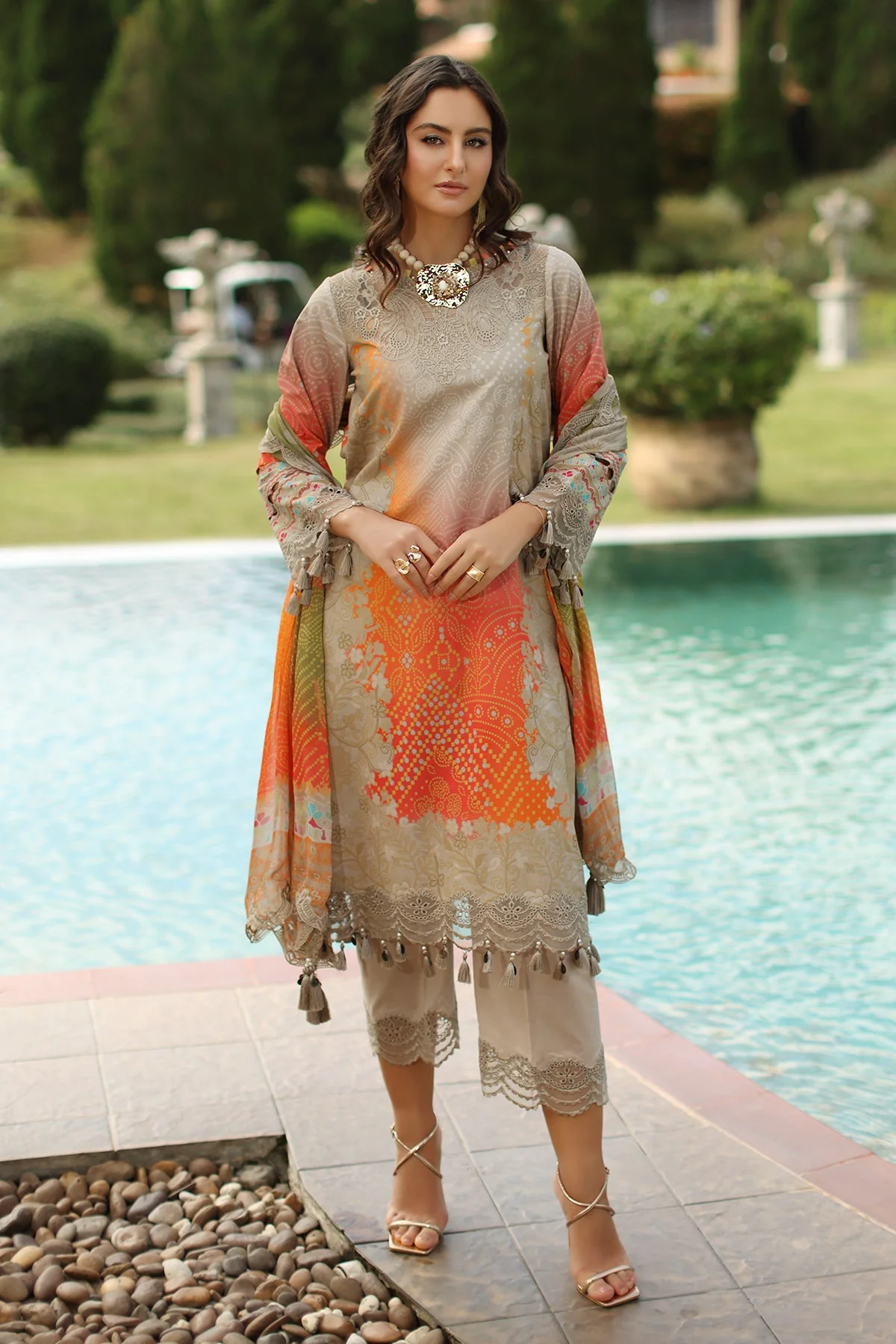 3-PC  Embroidered Lawn Collection CH6-13 PSOK - Image 11