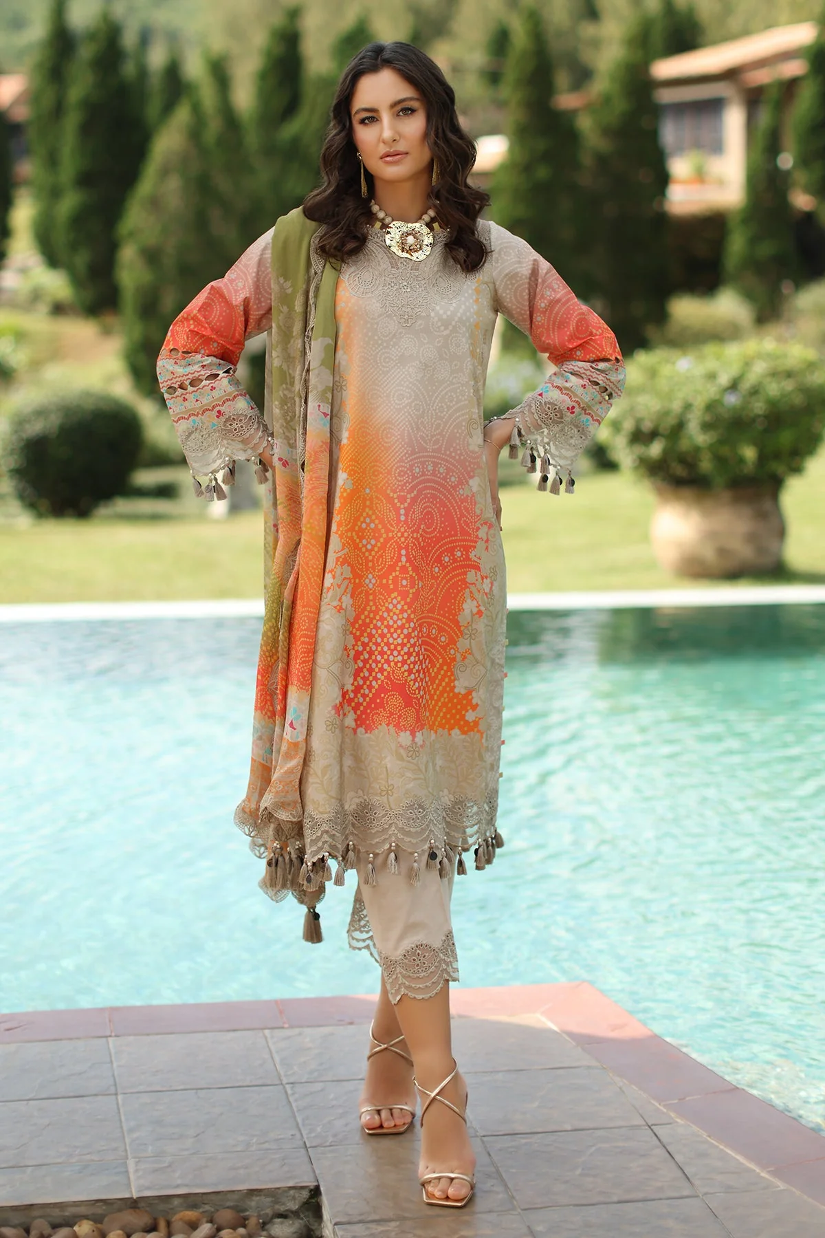 3-PC  Embroidered Lawn Collection CH6-13 PSOK - Image 7