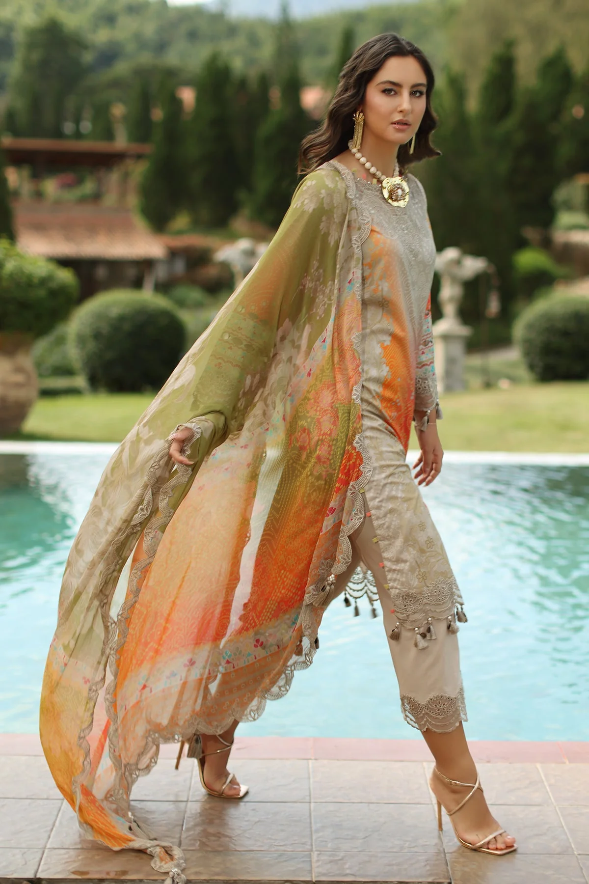 3-PC  Embroidered Lawn Collection CH6-13 PSOK - Image 9