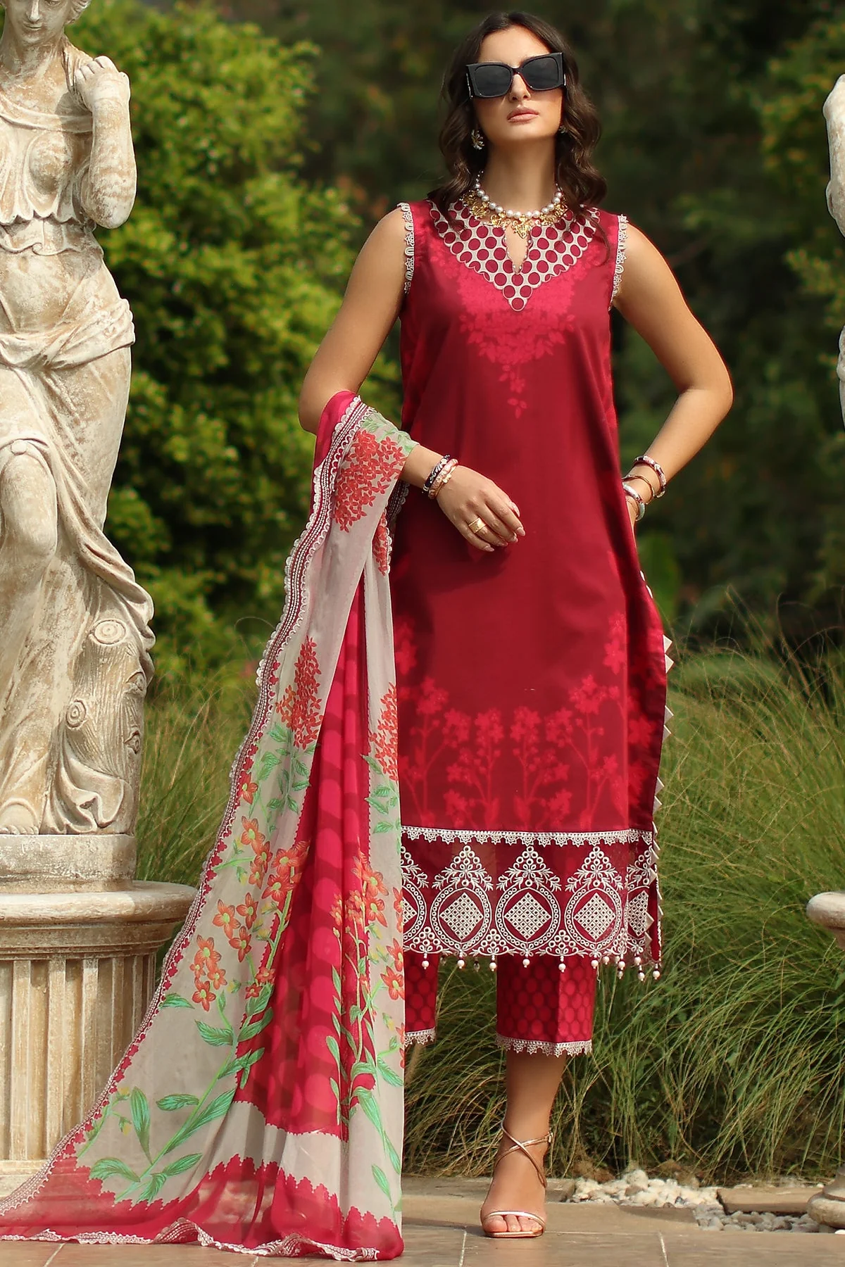 3-PC  Embroidered Lawn Collection CH6-15 PSOK - Image 4