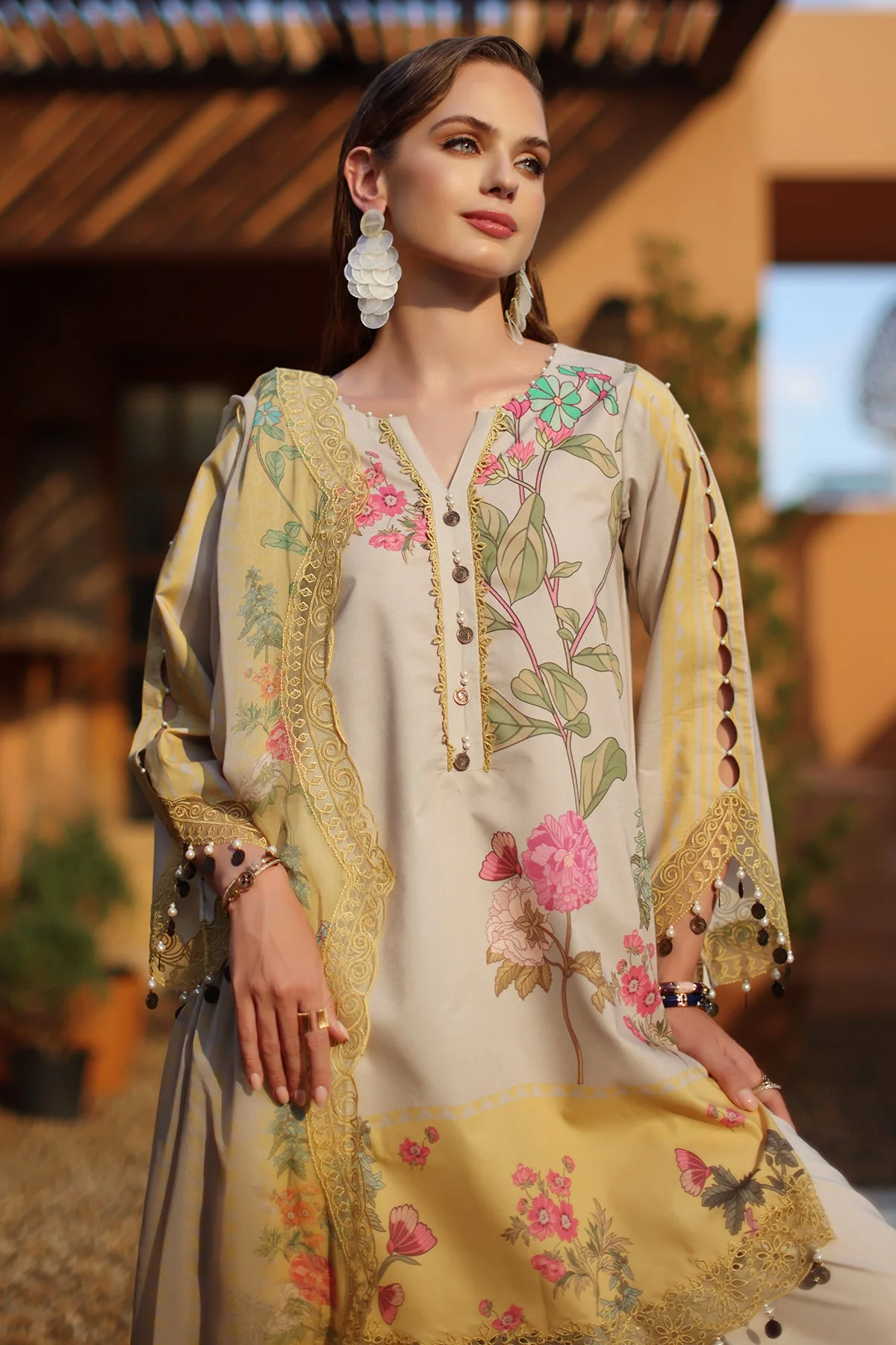 3-PC  Embroidered Lawn Collection CH6-20 PSOK - Image 2