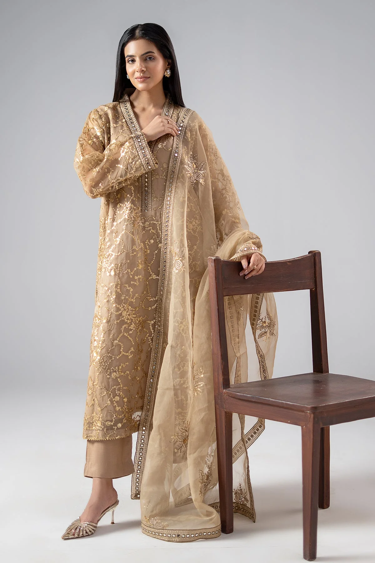 3-PC Printed Organza  CMA-6-288 - Image 4