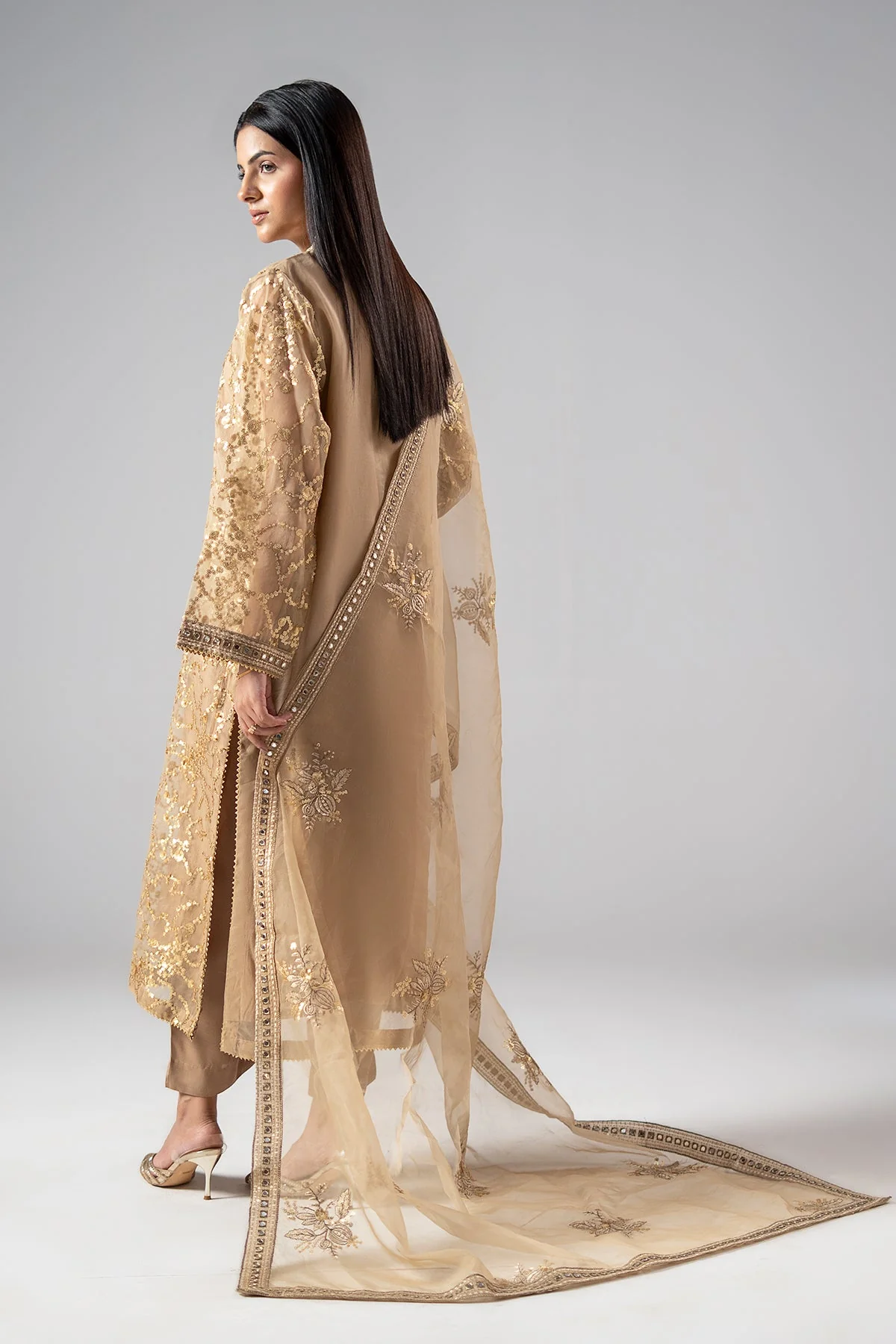 3-PC Printed Organza  CMA-6-288 - Image 5