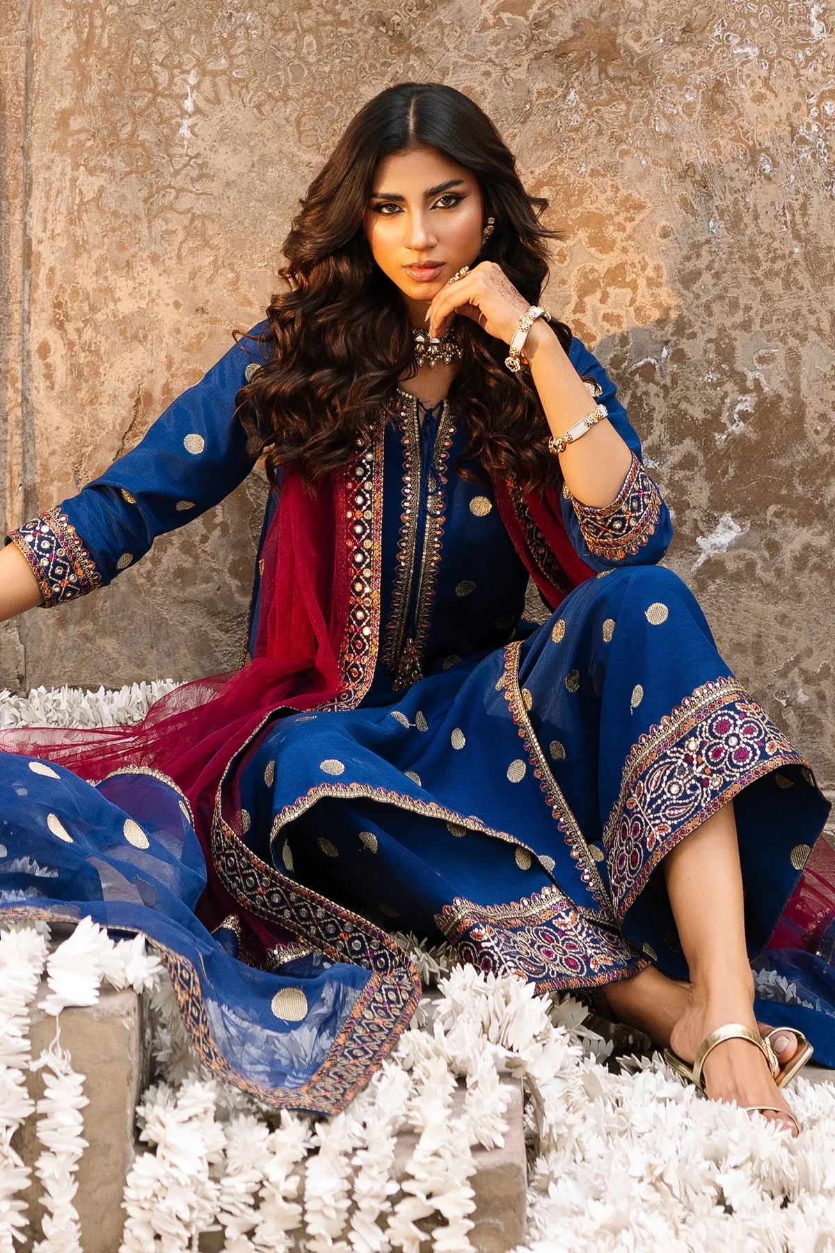 3-PC Embroidered Raw-Silk CMA-6-323 - Image 6