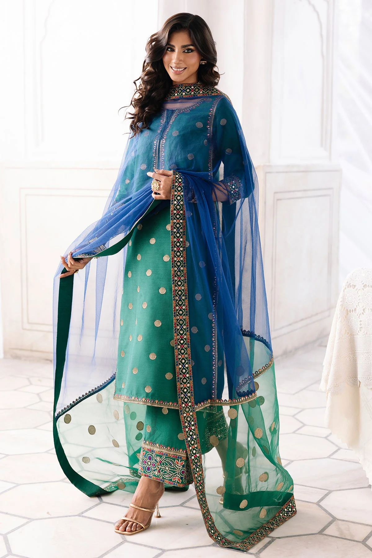 3-PC Embroidered Raw-Silk CMA-6-324 - Image 5