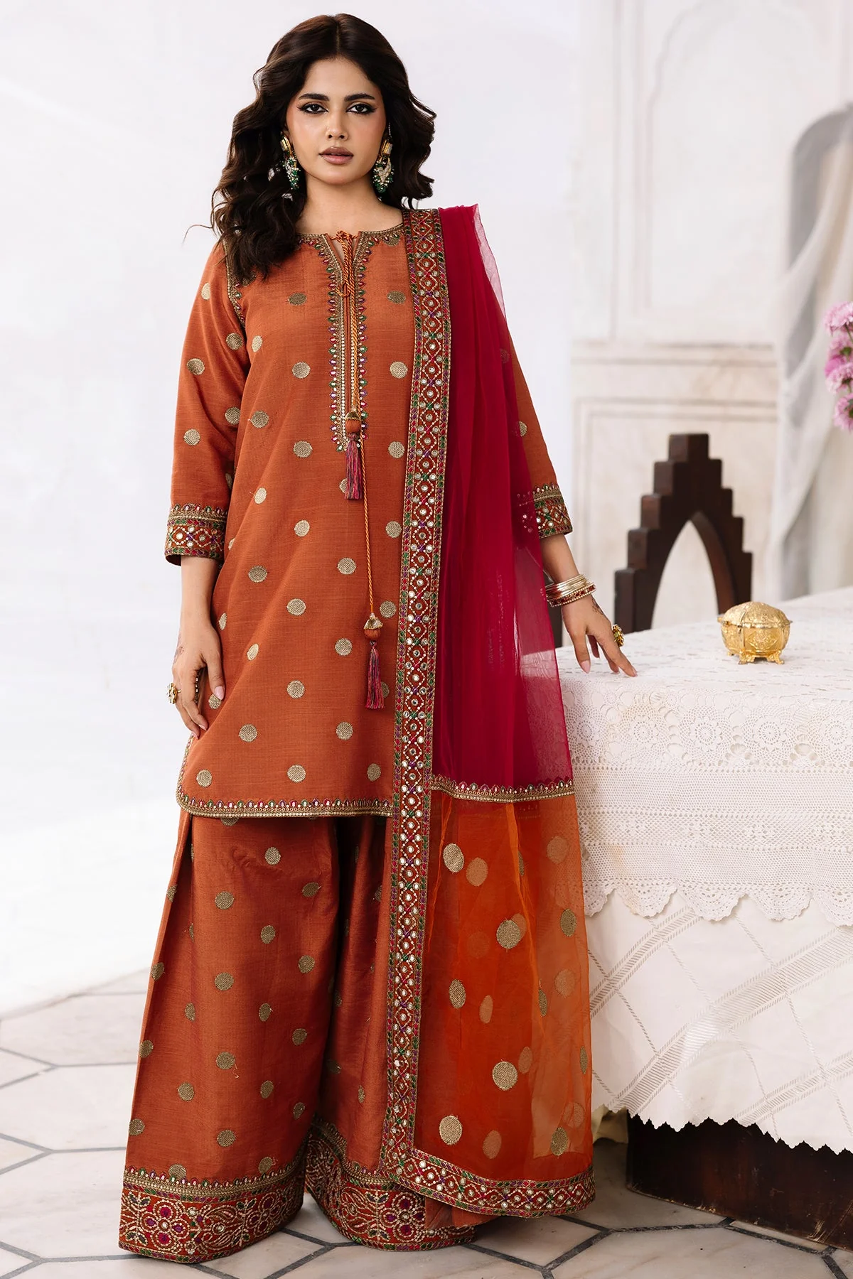 3-PC Embroidered Raw-Silk CMA-6-358