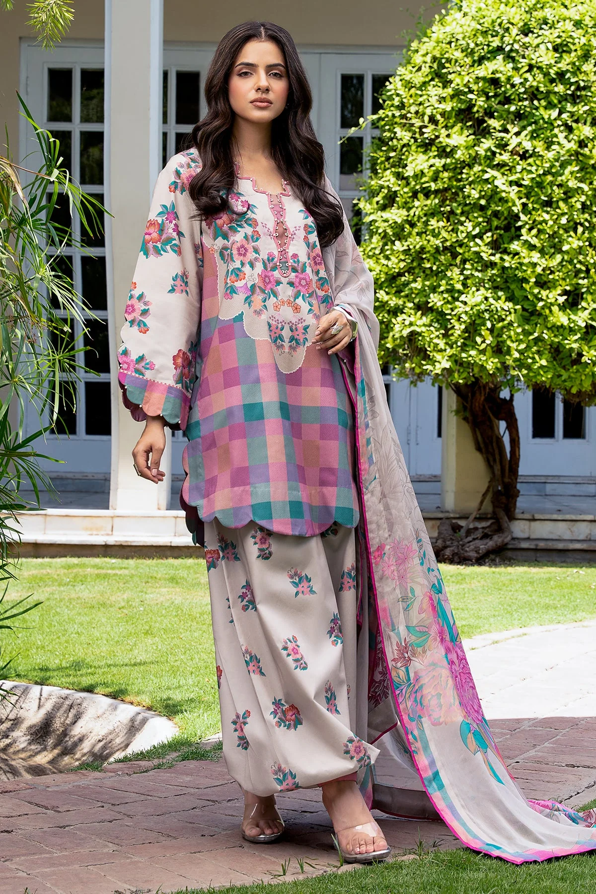 3-PC Printed Lawn Suit CP6-23 PSOK - Image 3