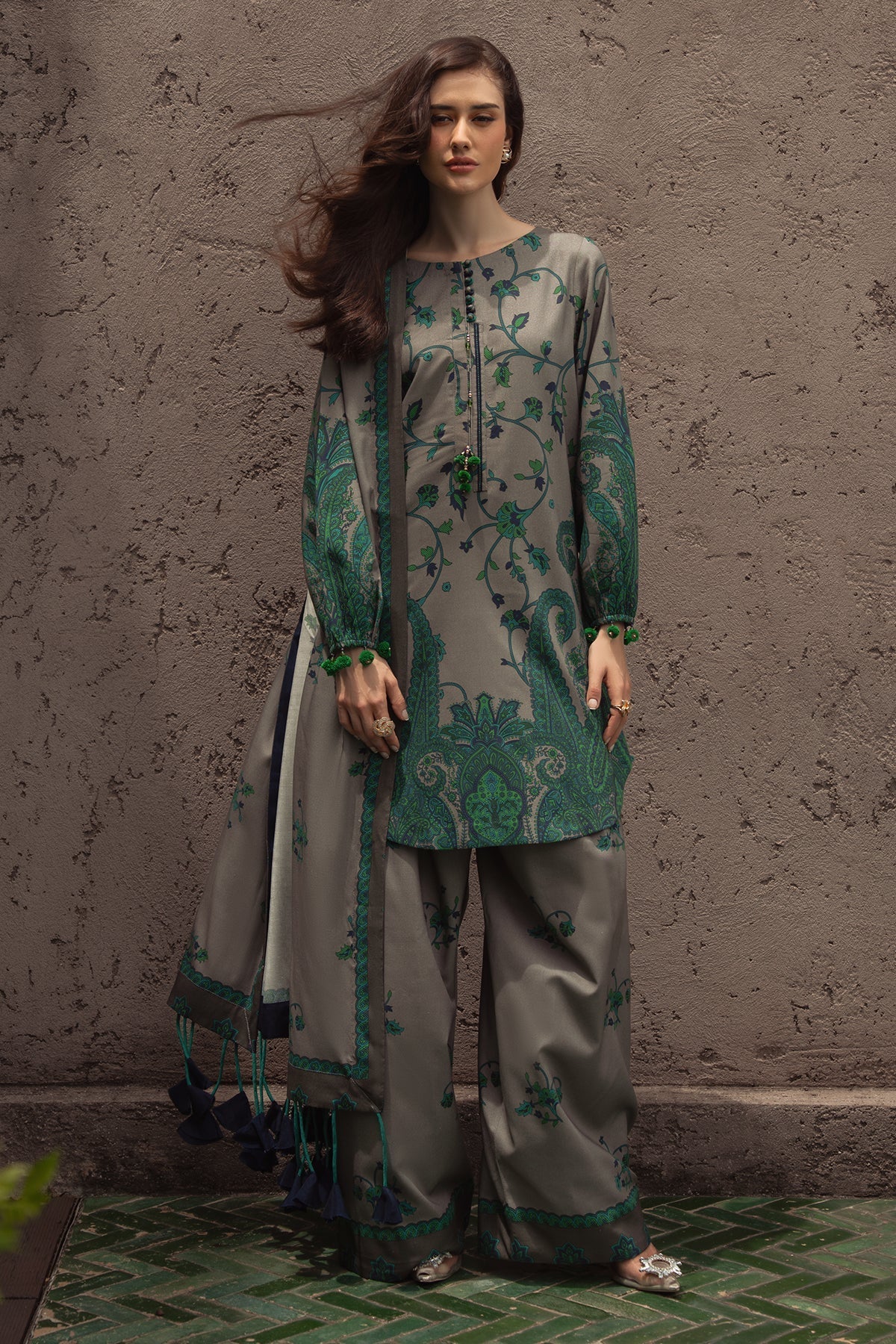 3-PC Printed Linen Collection CPW5-07 - Image 2