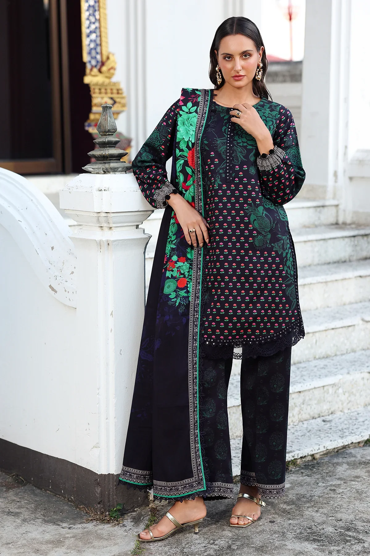 3-PC Embroidered Linen Collection ANW6-07