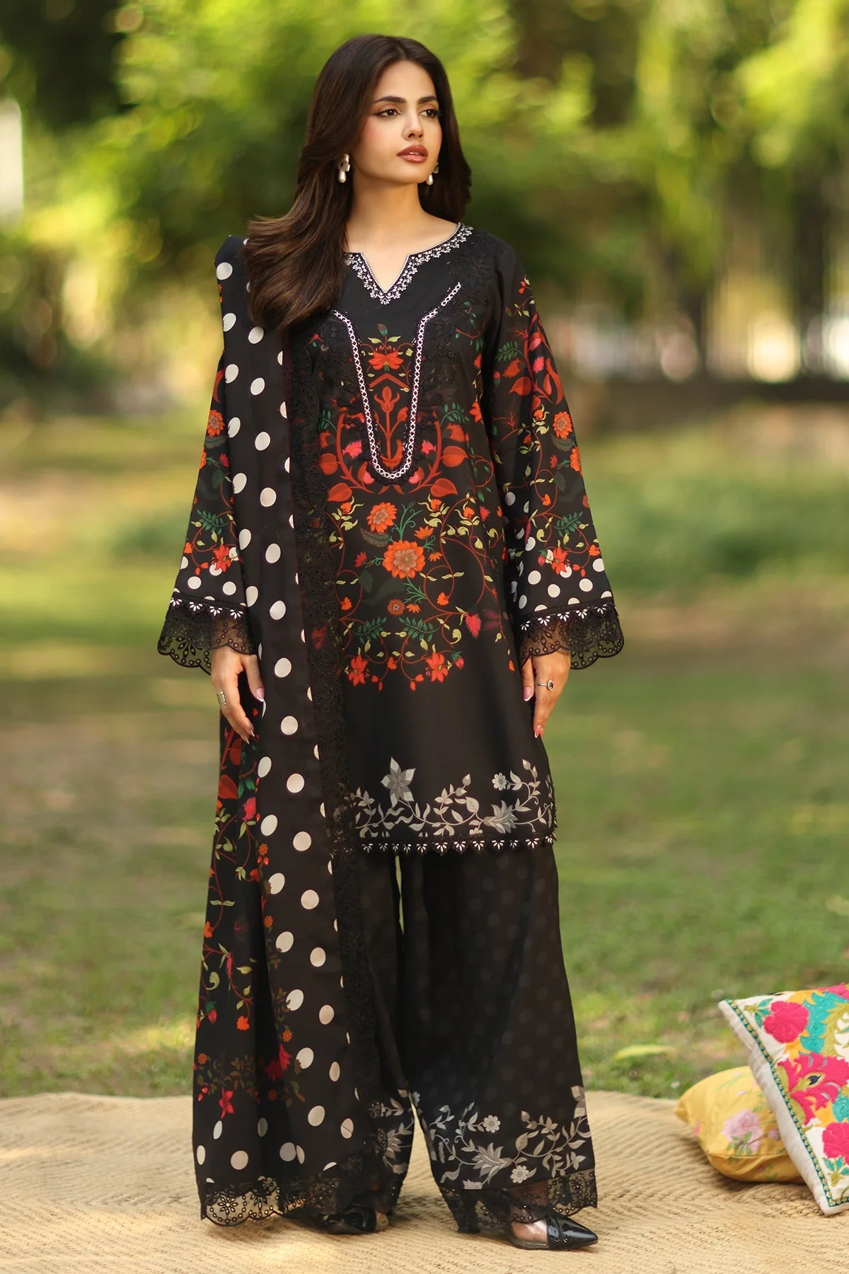 3-PC  Embroidered Linen Collection ANW6-13