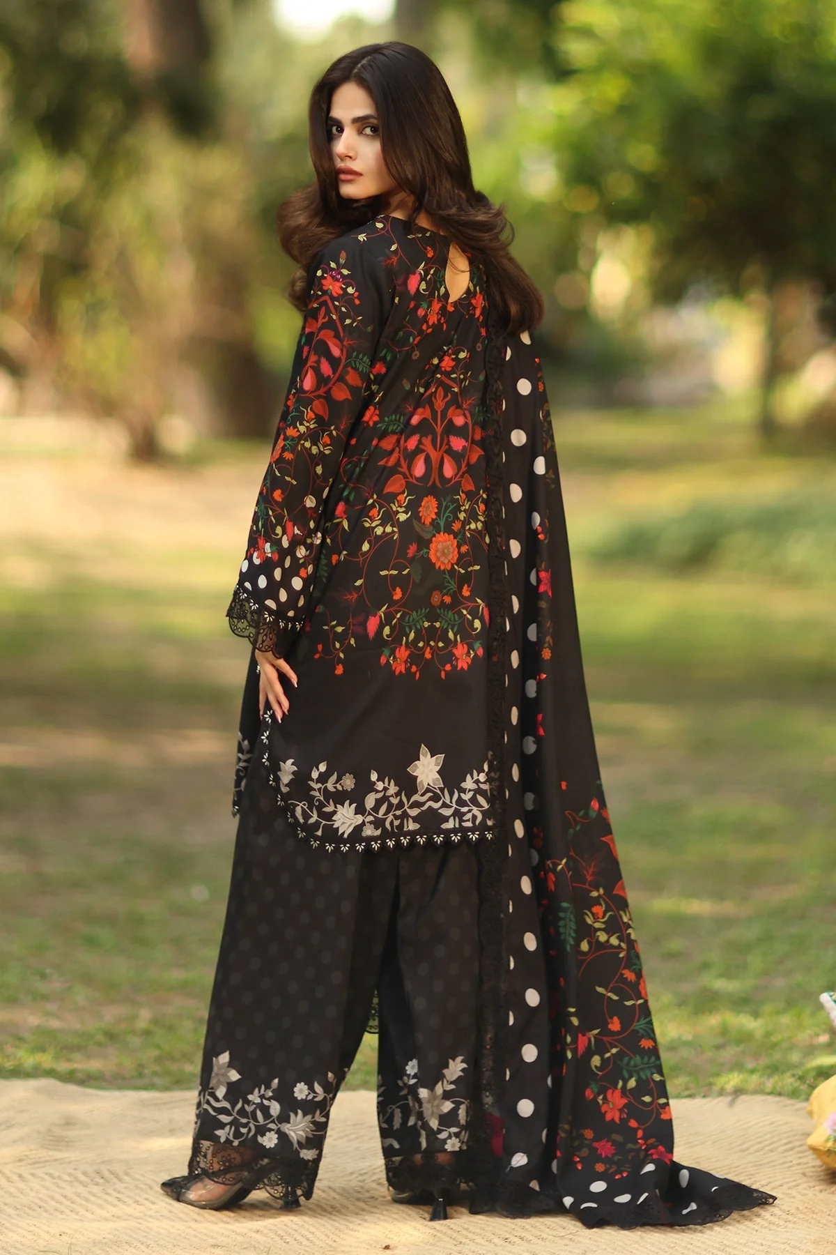 3-PC  Embroidered Linen Collection ANW6-13 - Image 2