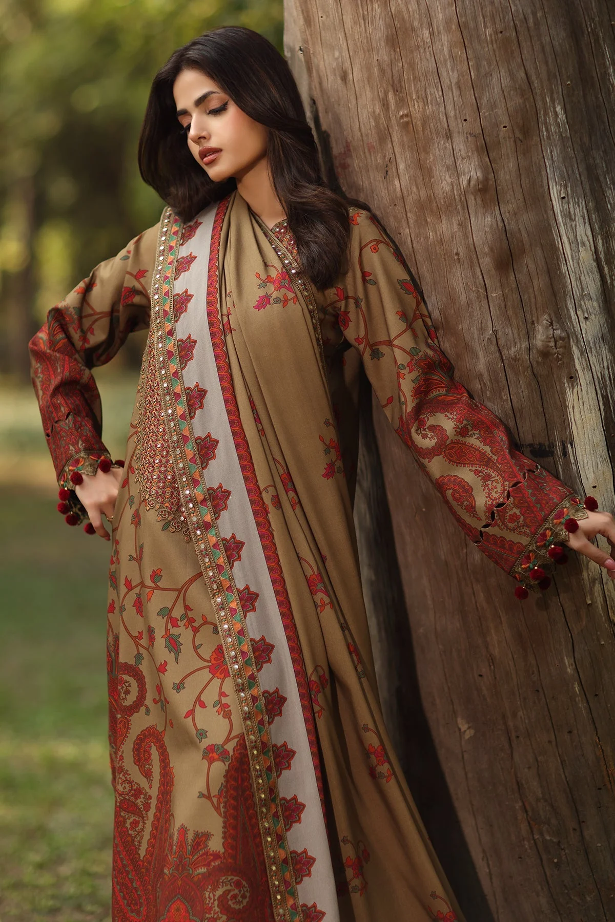 3-PC Embroidered Linen Collection ANW6-15 - Image 3