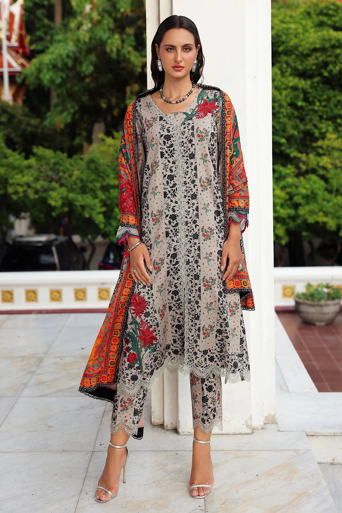 3-PC Embroidered Linen Collection ANW6-19