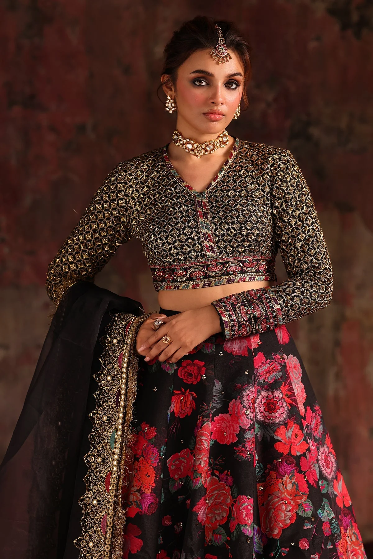 3-PC Embroidered Raw-Silk Suit CMA-5-05 - Image 2
