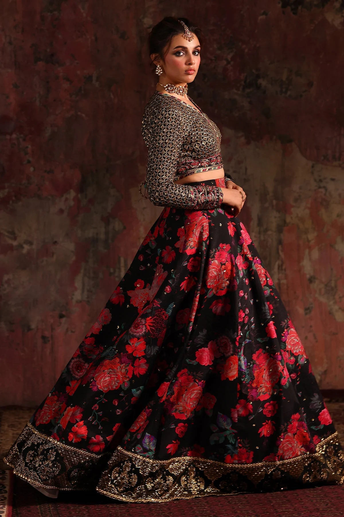 3-PC Embroidered Raw-Silk Suit CMA-5-05 - Image 3