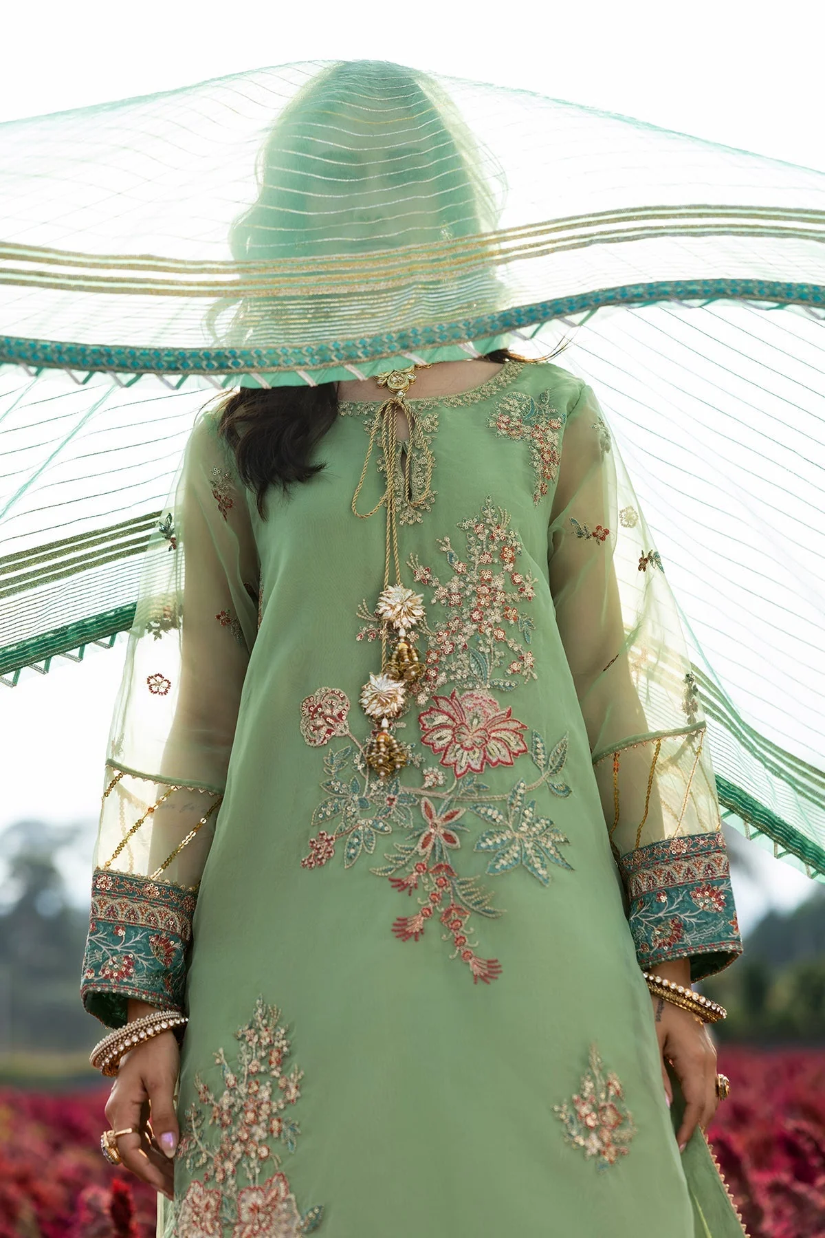 3-PC Embroidered Organza Suit CMA-5-110 - Image 3