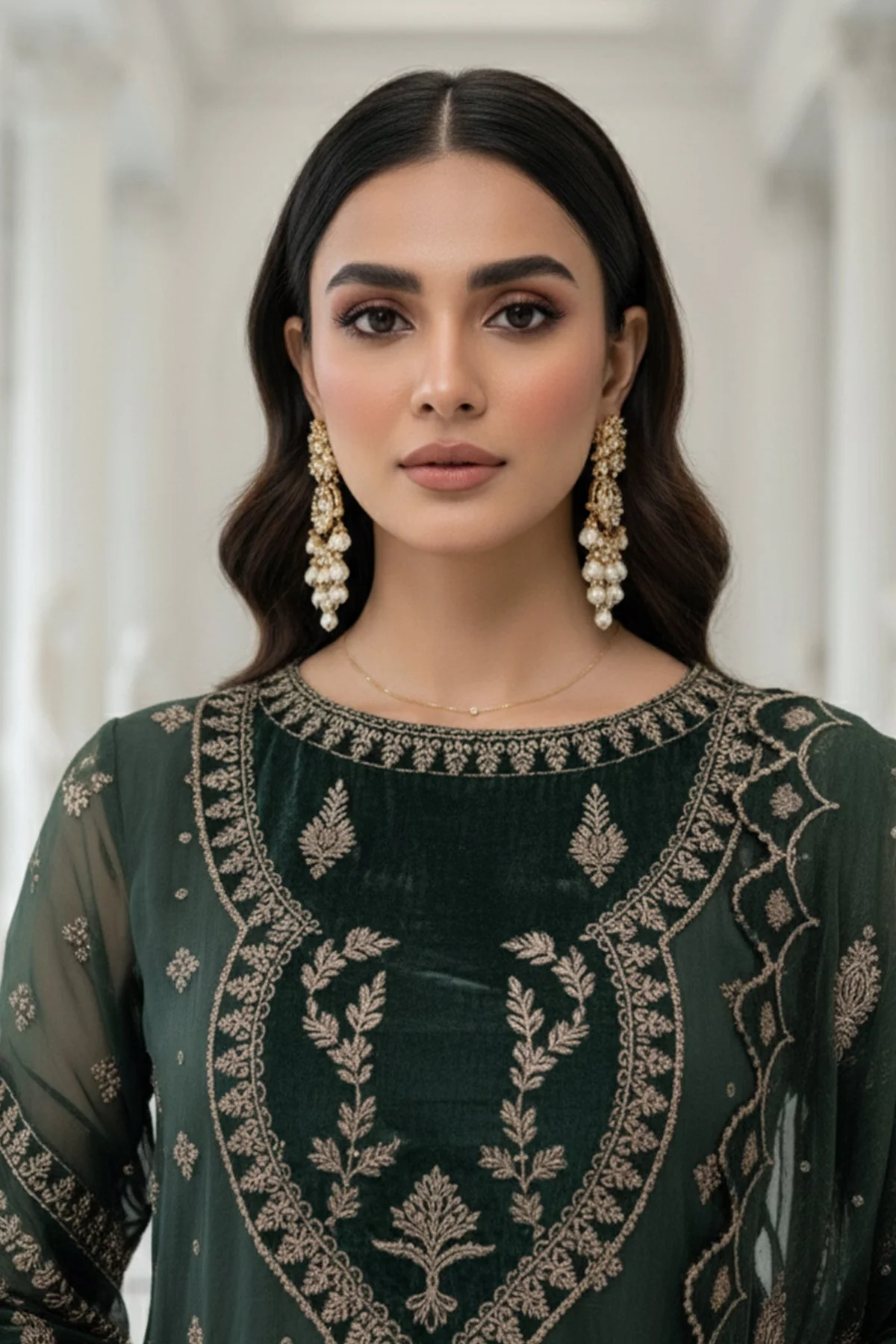 3-PC Embroidered Organza Suit CMA-5-133A - Image 2