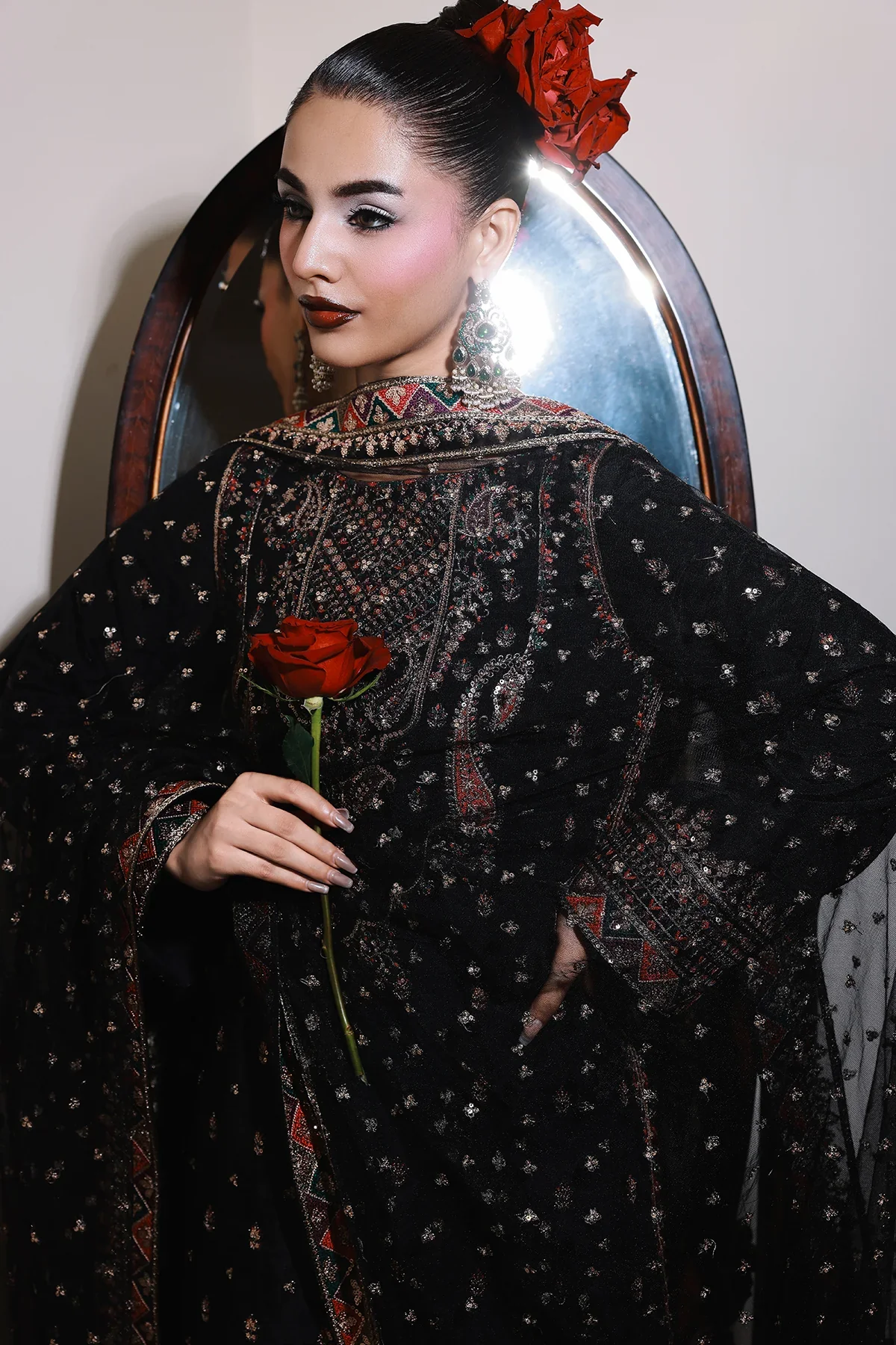 3-PC Embroidered Raw-Silk Suit CMA-5-136A - Image 2