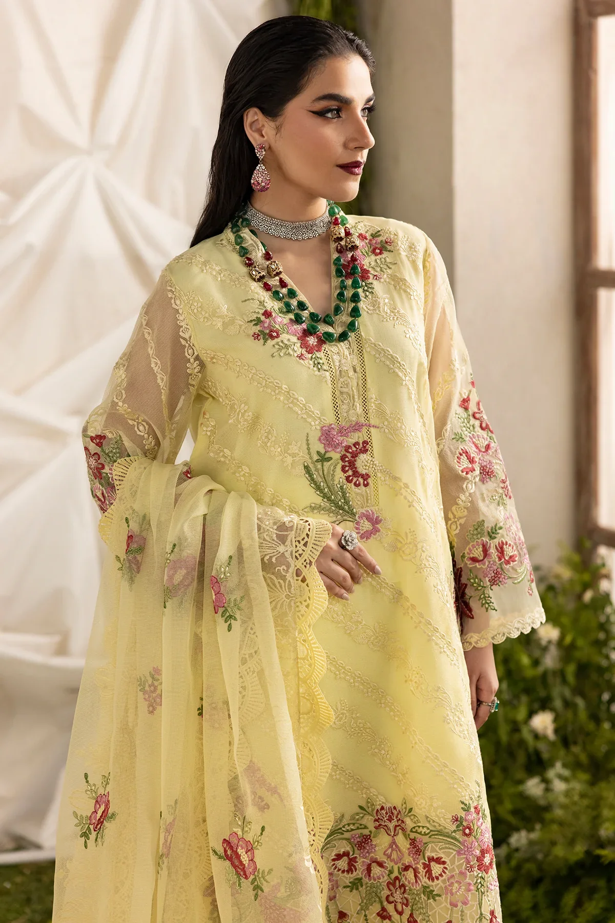 3-PC Embroidered Rajo-Net Suit CMA-5-192 - Image 2
