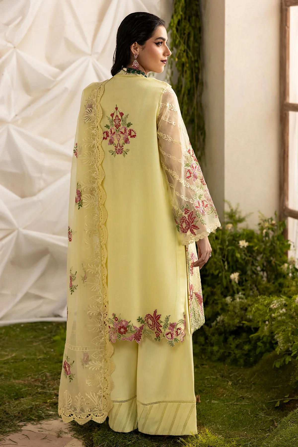 3-PC Embroidered Rajo-Net Suit CMA-5-192 - Image 3
