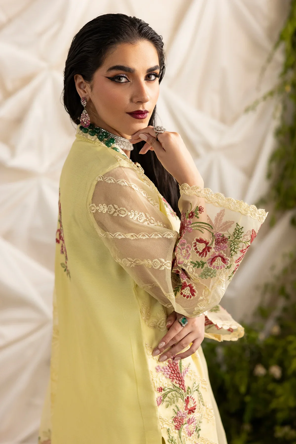 3-PC Embroidered Rajo-Net Suit CMA-5-192 - Image 4
