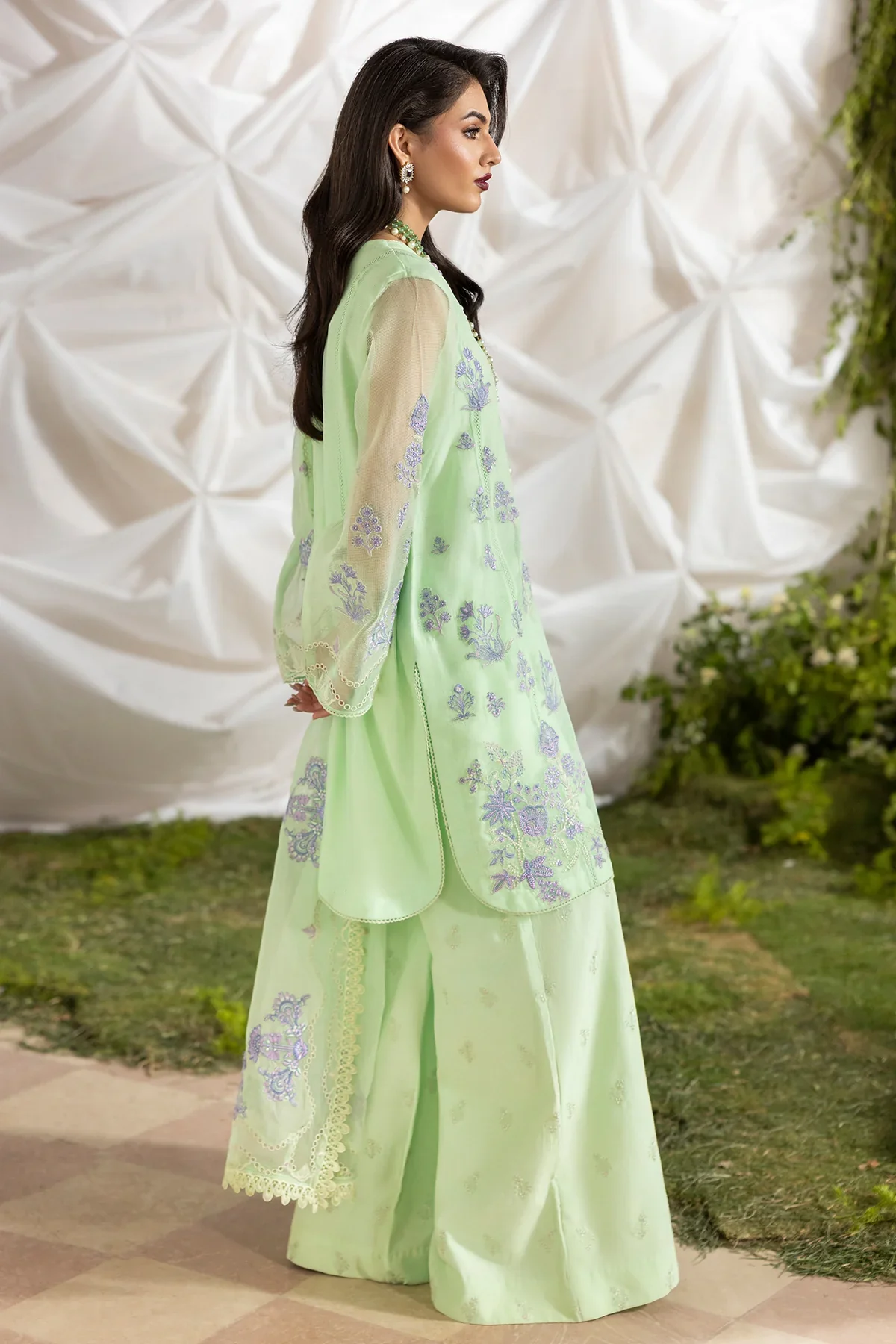 3-PC Embroidered Rajo-Net Suit CMA-5-193 - Image 3