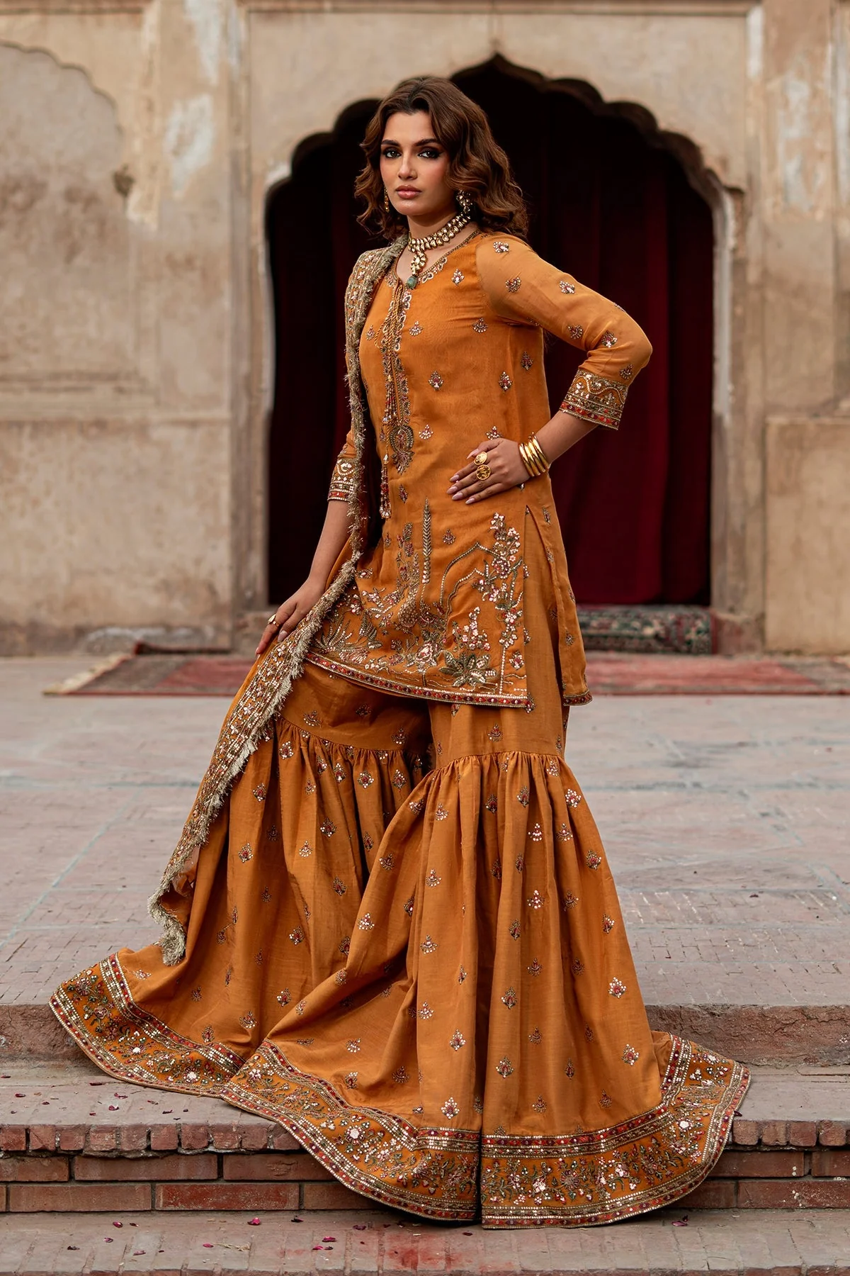 3-PC Embroidered Chiffon Suit CMA-6-225 - Image 3