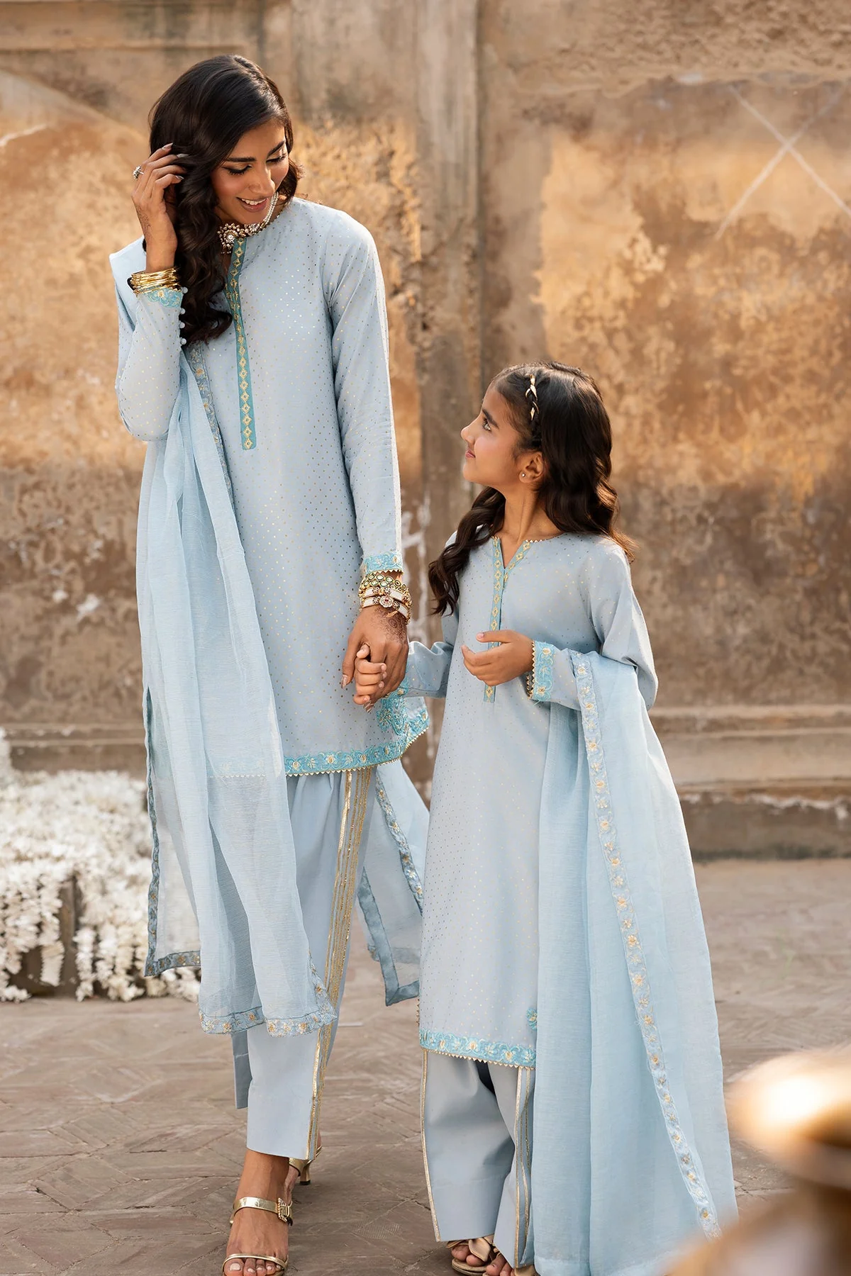 3-PC Embroidered Raw-Silk Suit CMA-6-336 - Image 3