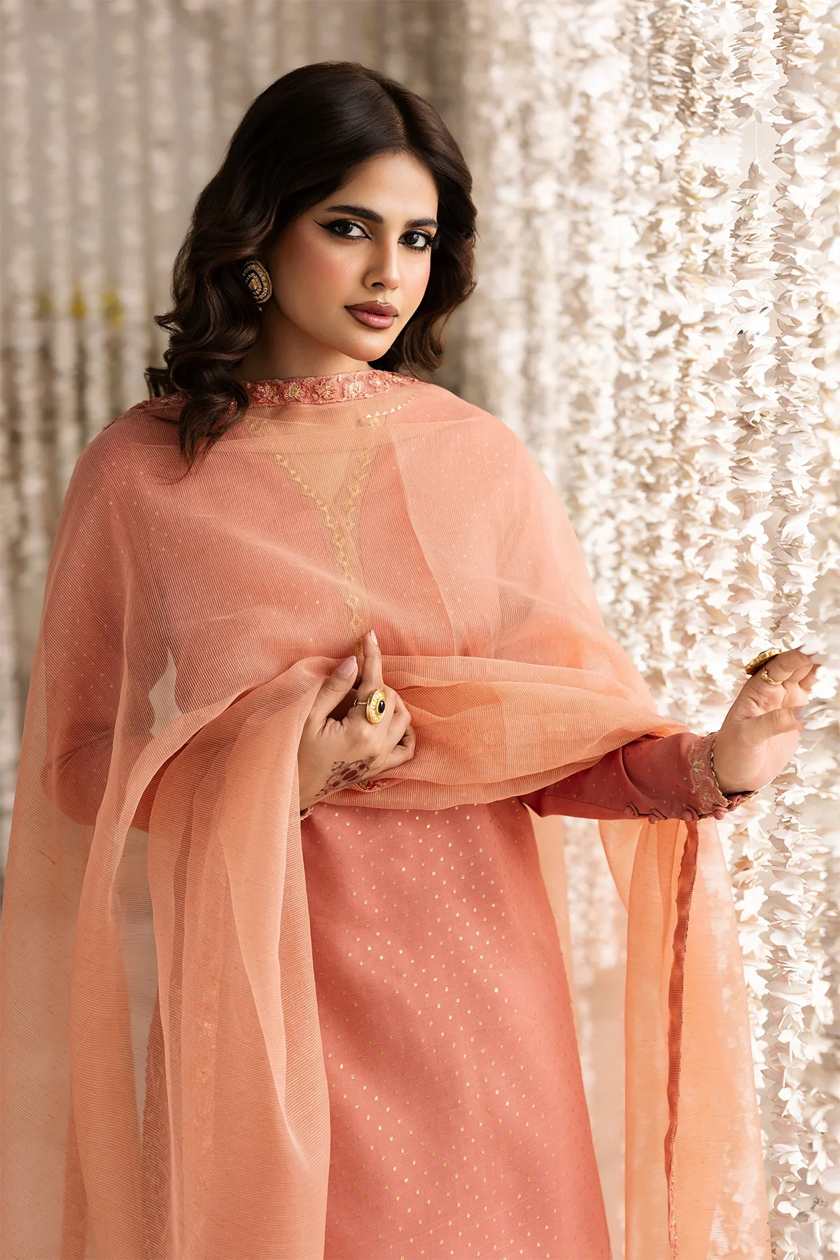 3-PC Embroidered Raw-Silk Suit CMA-6-338 - Image 4