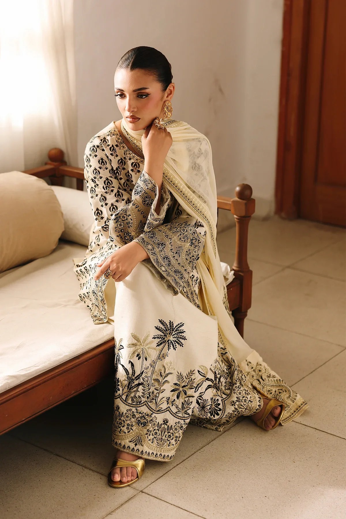 3-PC Embroidered Raw Silk CMA-6-403 - Image 4
