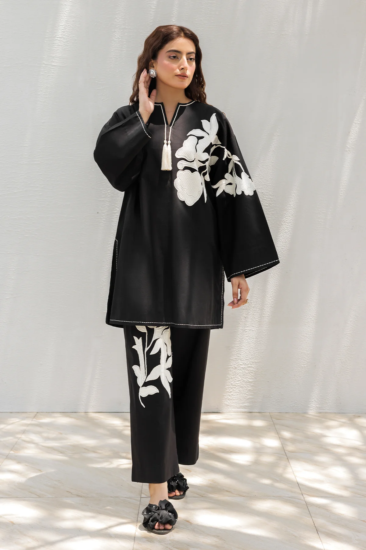 2-PC Embroidered Cotton Suit CNP-5-134 - Image 3