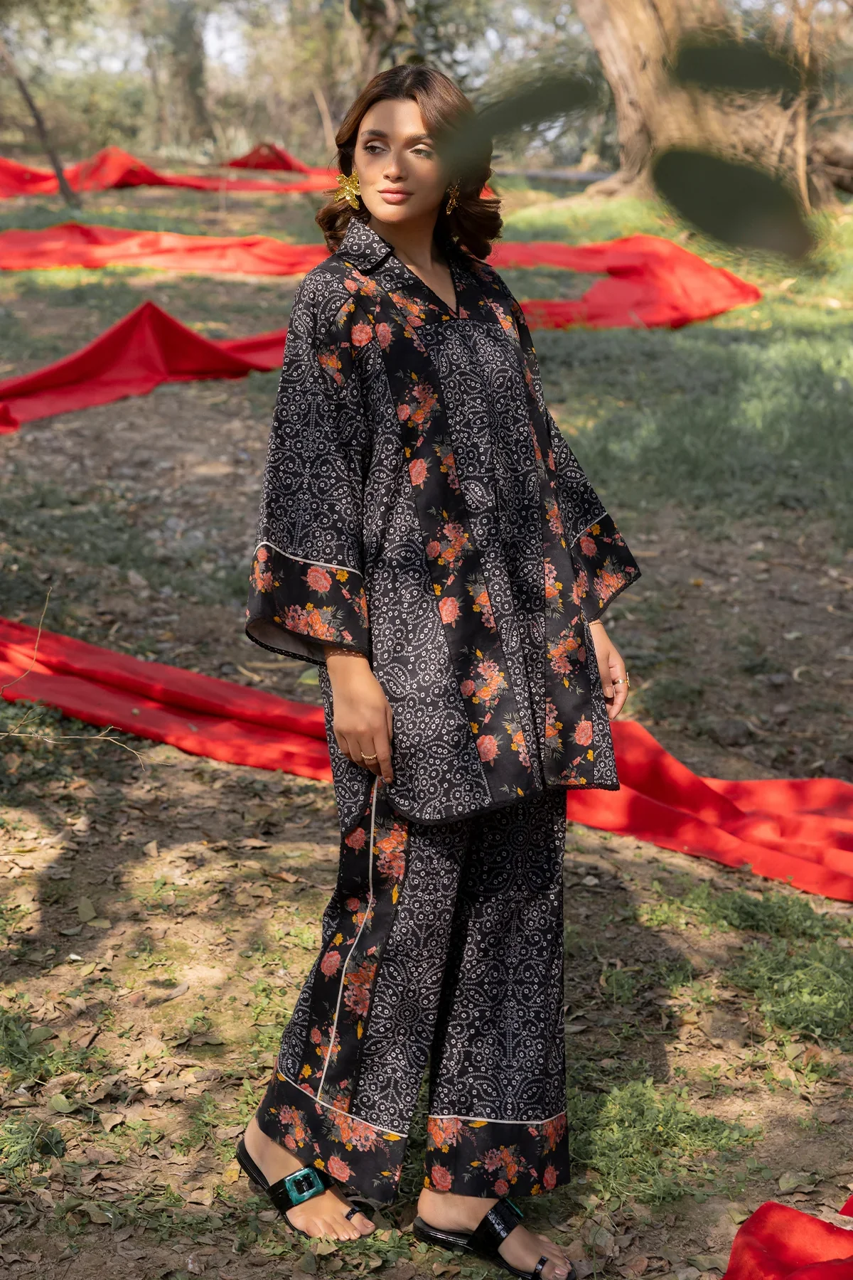 2-PC Printed Cotton Suit CPM-5-02 - Image 3