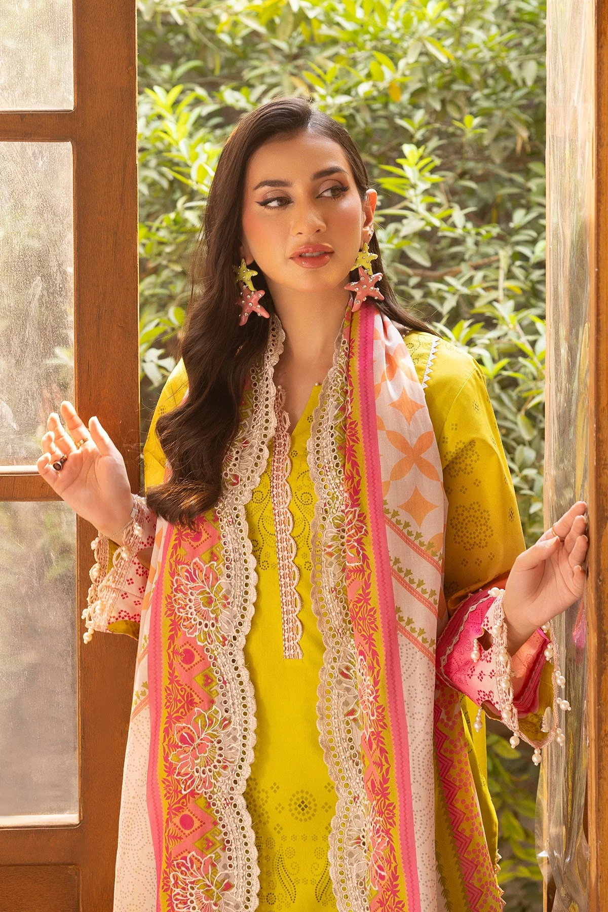 3-PC Stitched Embroidered Lawn  Collection RN6-06 PSOK - Image 2
