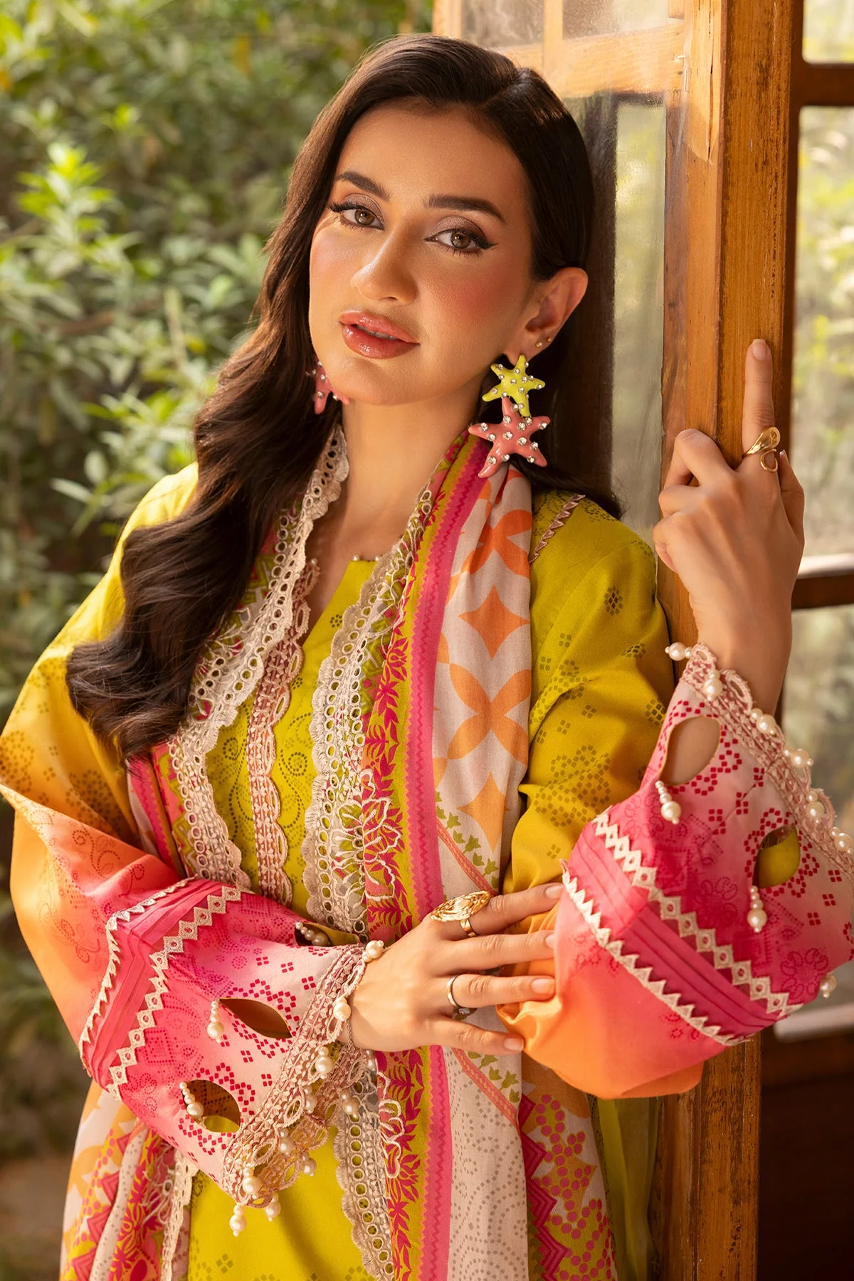 3-PC Stitched Embroidered Lawn  Collection RN6-06 PSOK - Image 6